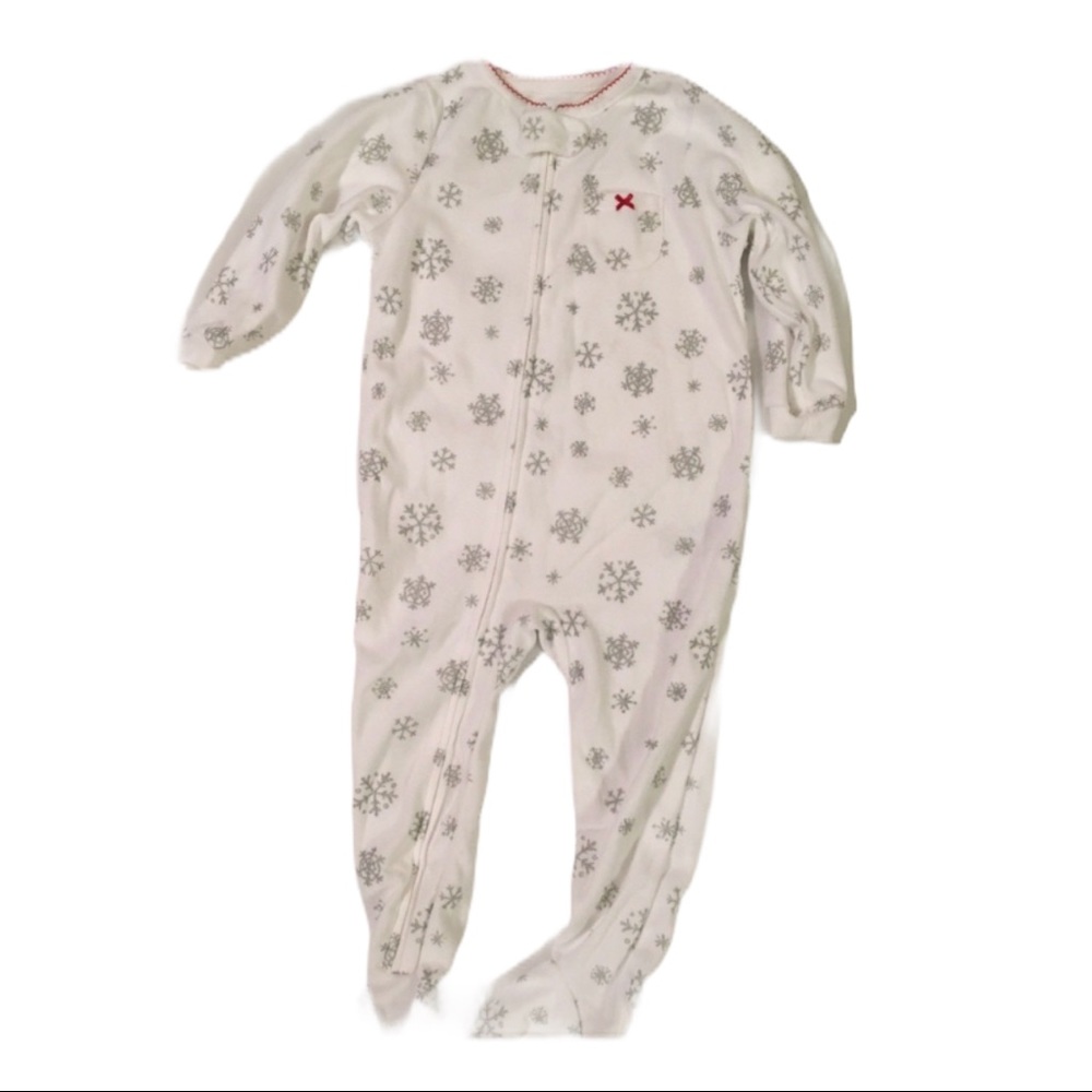 Carters Snowflake Sleeper Size 24M Footed Pajamas - Picture 1 of 5